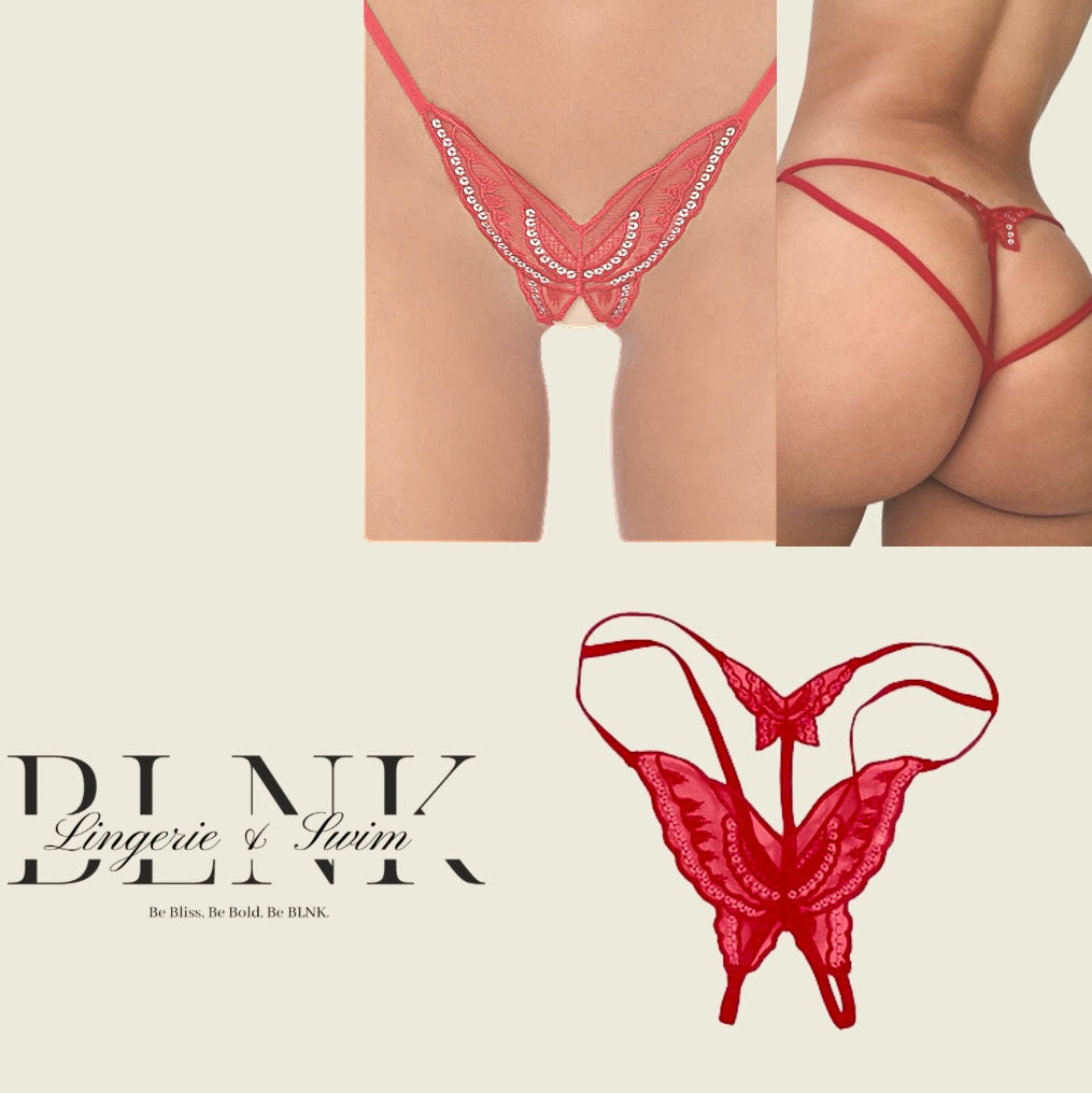 Sexy Thongs Panties Butterfly Open Crotch G-string Crotchless Underwear  Knickers – Laselva MMA